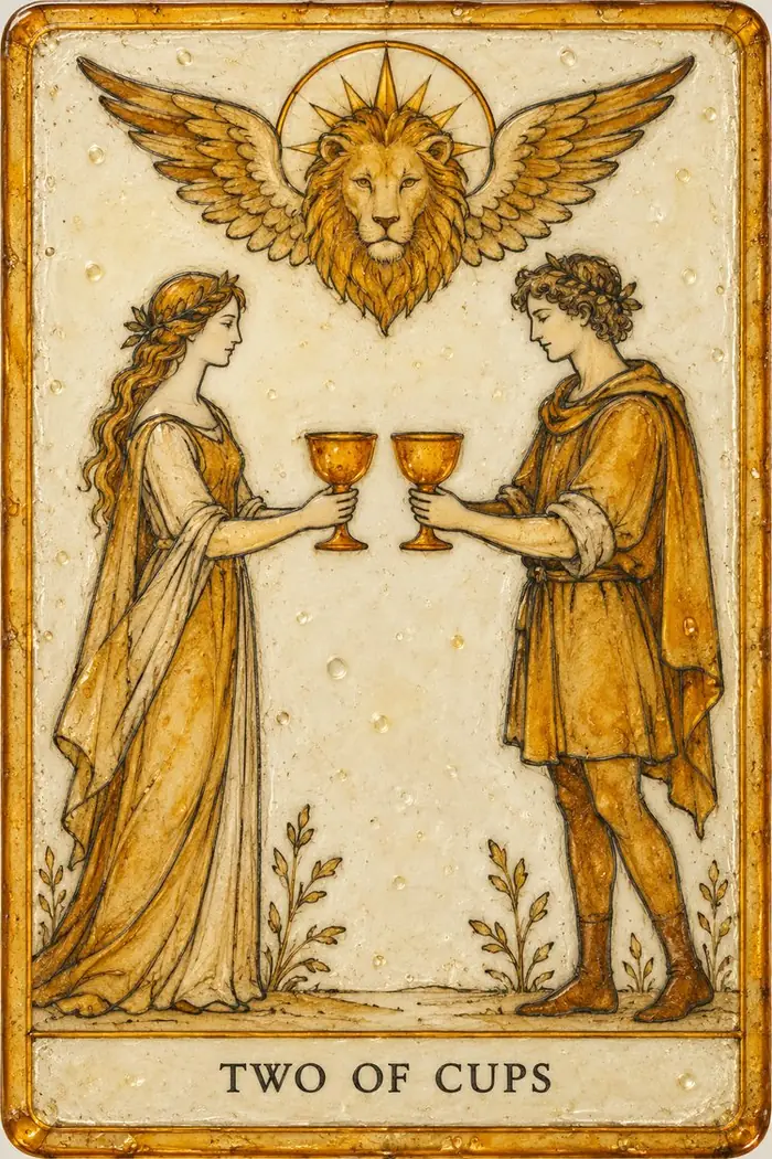 Two of Cups — Amber Glass-Inspired Edition