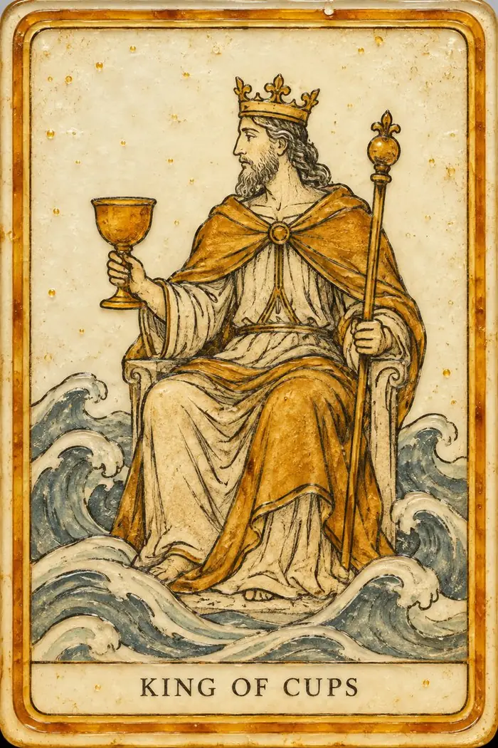 King of Cups — Amber Glass-Inspired Edition