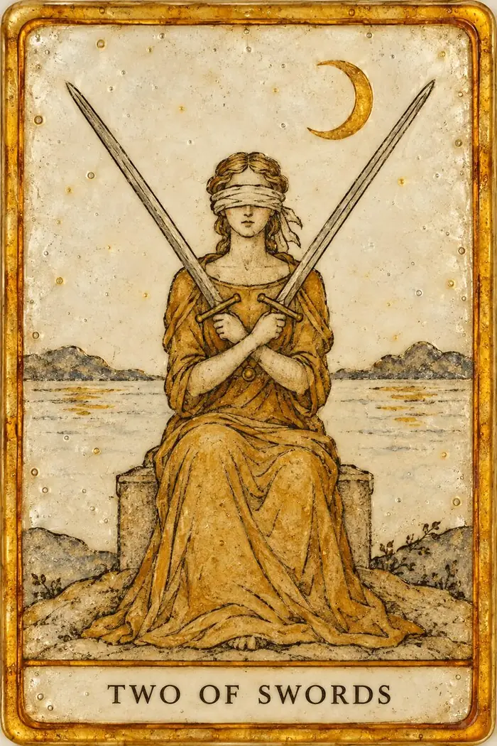 Two of Swords — Amber Glass-Inspired Edition