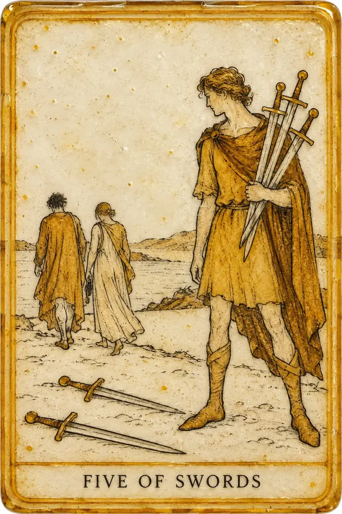 Five of Swords — Amber Glass-Inspired Edition