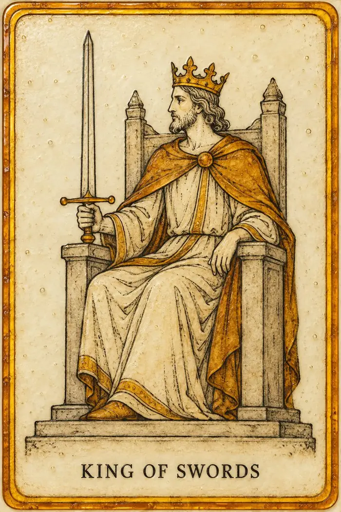 King of Swords — Amber Glass-Inspired Edition
