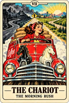The Chariot — Coffee Tarot