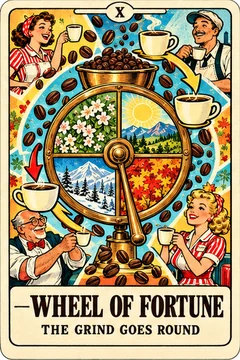 Wheel of Fortune — Coffee Tarot