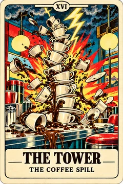 The Tower — Coffee Tarot