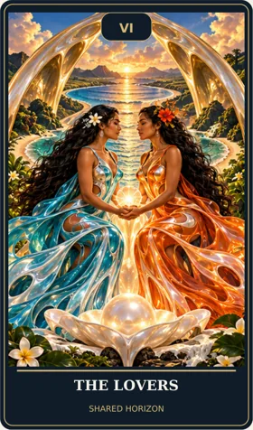 The Lovers — Hawaiian Goddess Cosmic Tarot