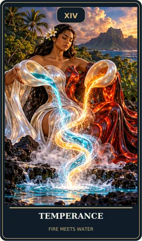 Temperance — Hawaiian Goddess Cosmic Tarot