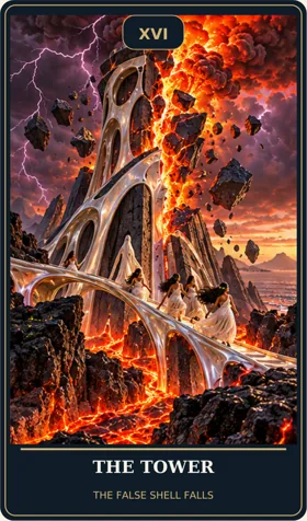 The Tower — Hawaiian Goddess Cosmic Tarot