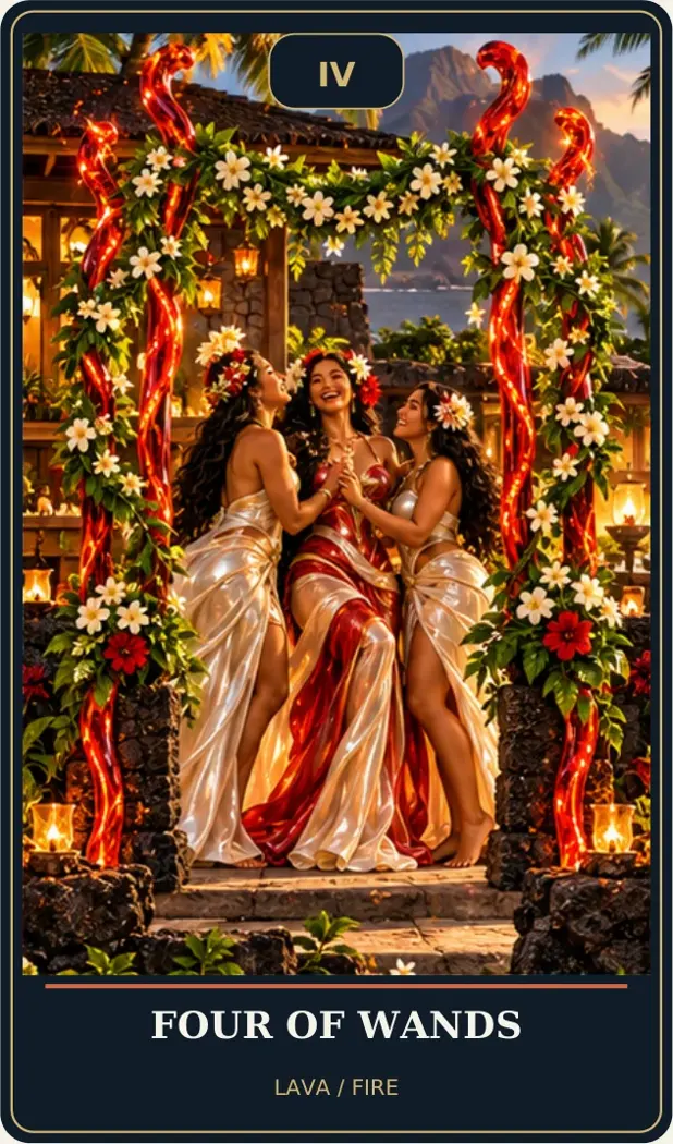 Four of Wands — Lava / Fire
