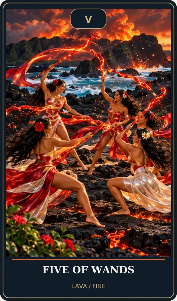 Five of Wands — Lava / Fire