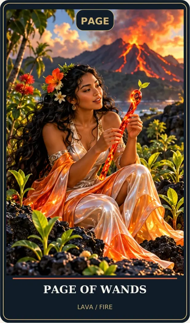 Page of Wands — Lava / Fire