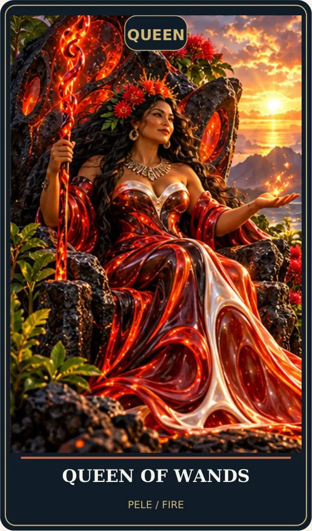 Queen of Wands — Pele / Fire