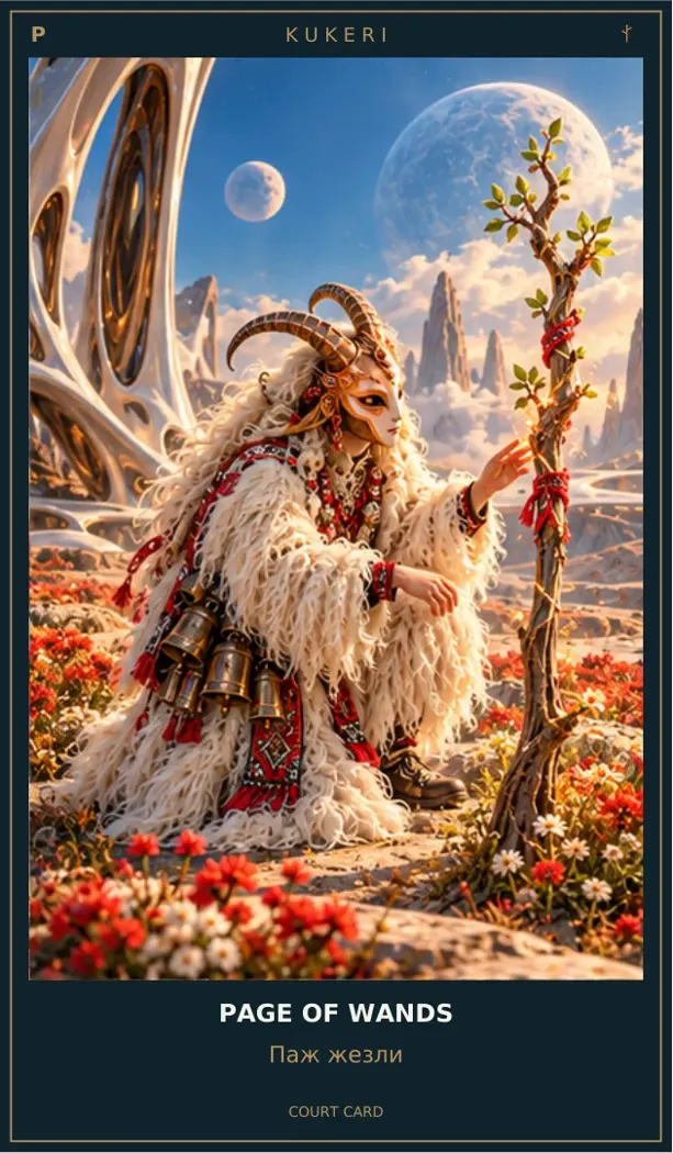 Page of Wands — Cosmic Guardians