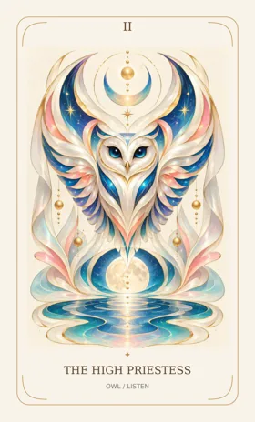 The High Priestess — Power Animal Divine Tarot