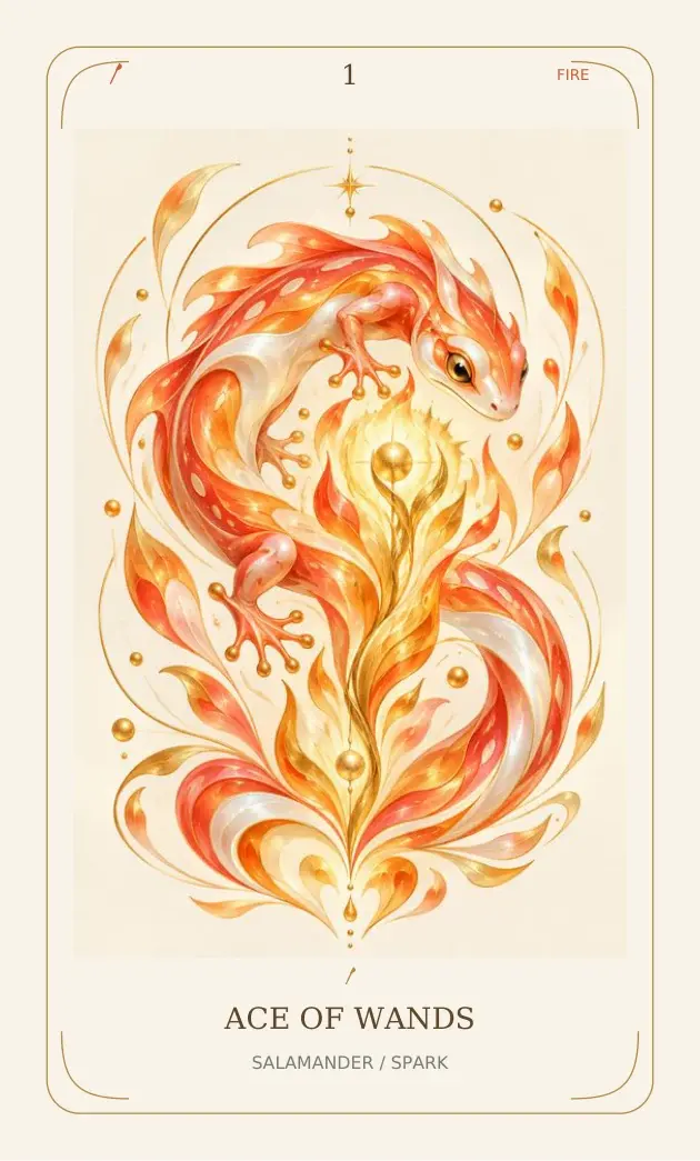 Ace of Wands — Salamander / Spark
