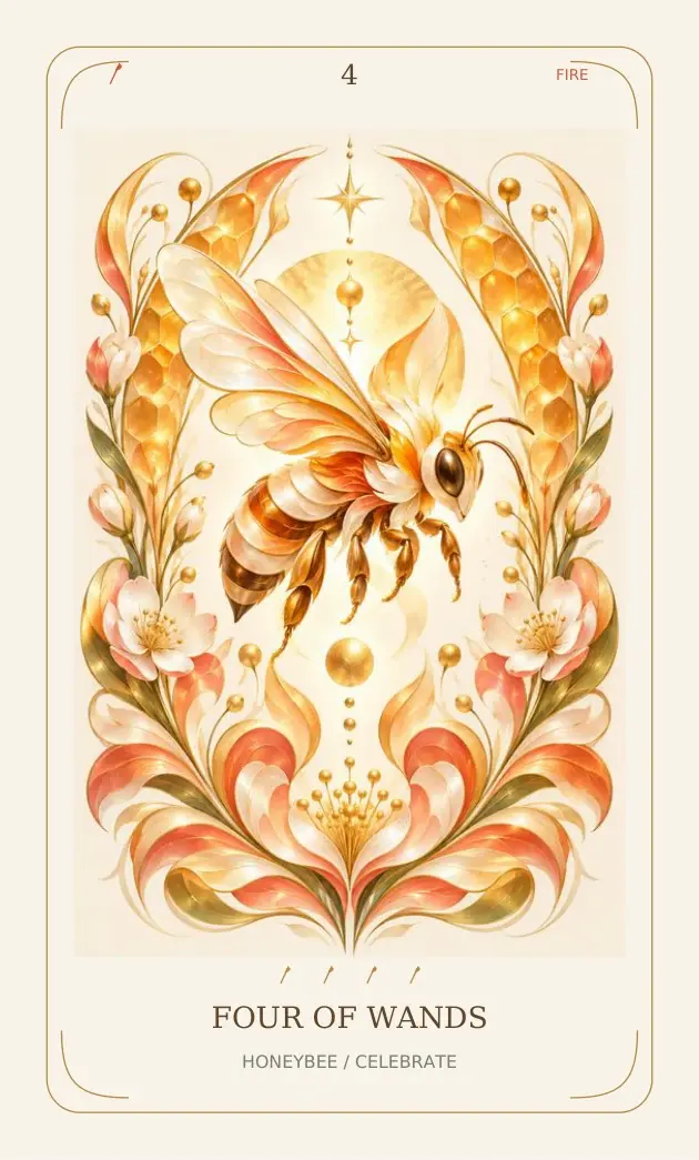 Four of Wands — Honeybee / Celebrate