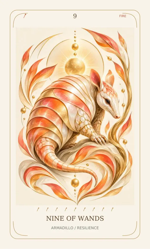 Nine of Wands — Armadillo / Resilience