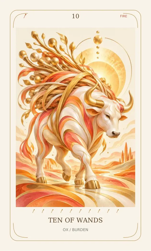 Ten of Wands — Ox / Burden