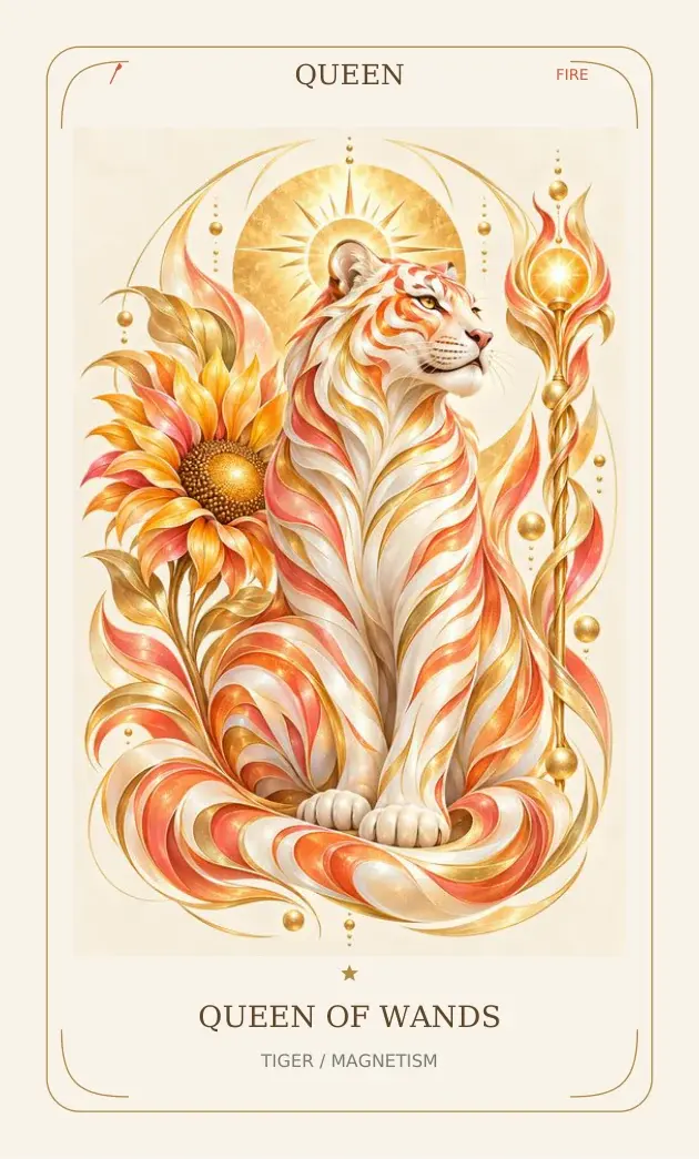 Queen of Wands — Tiger / Magnetism