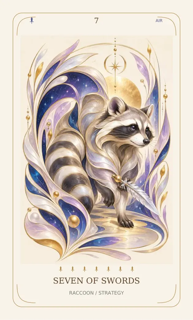 Seven of Swords — Raccoon / Strategy