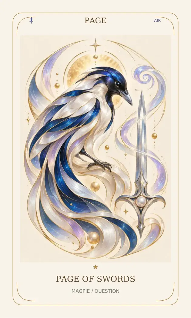 Page of Swords — Magpie / Question