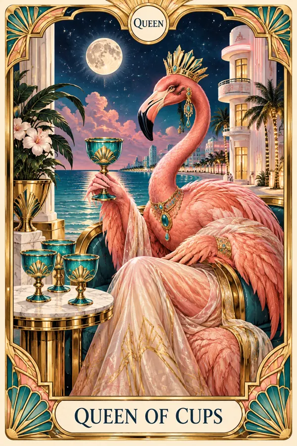 Queen of Cups — Miami Art Deco Edition