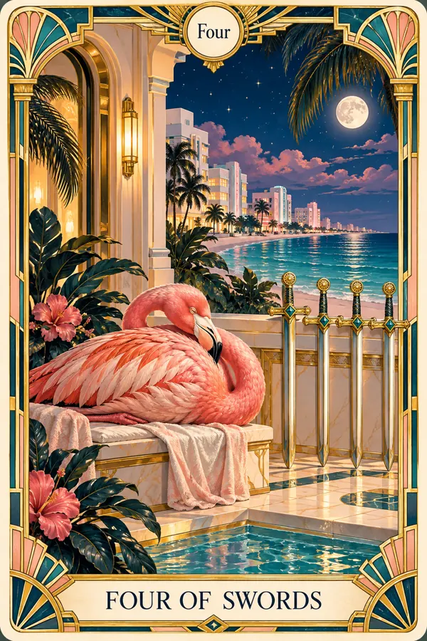 Four of Swords — Miami Art Deco Edition