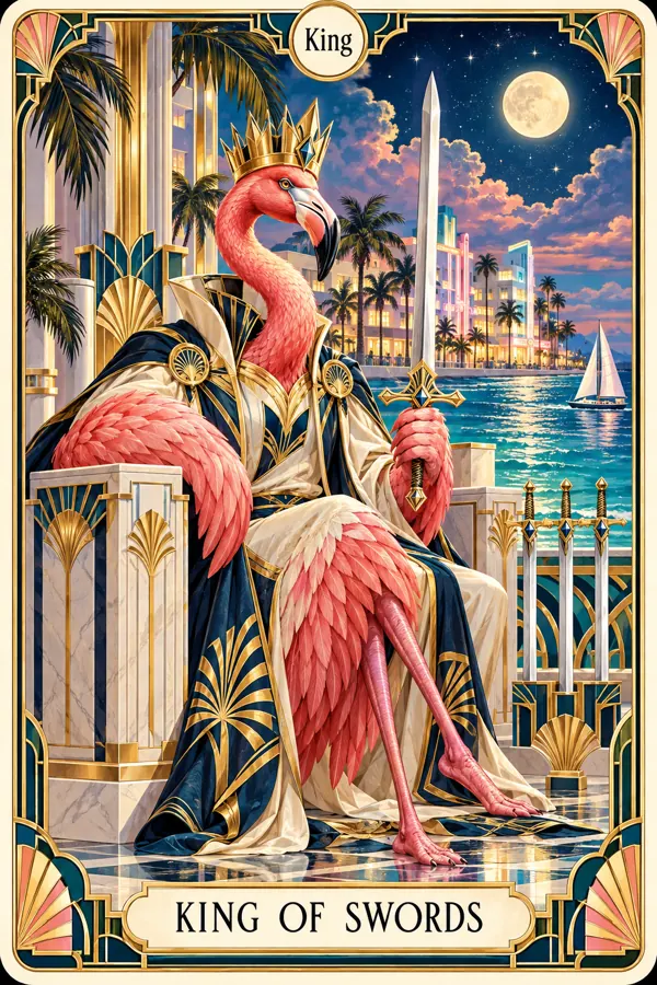 King of Swords — Miami Art Deco Edition