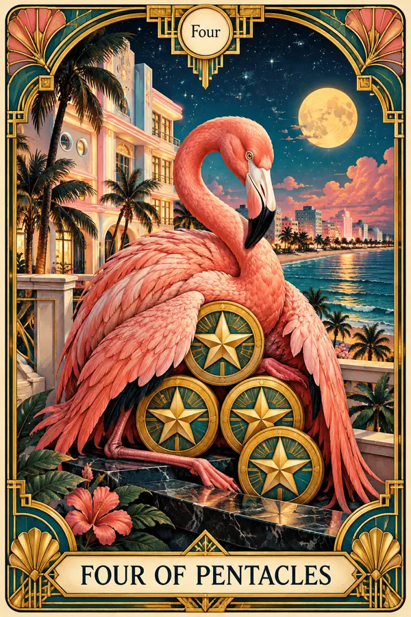 Four of Pentacles — Miami Art Deco Edition