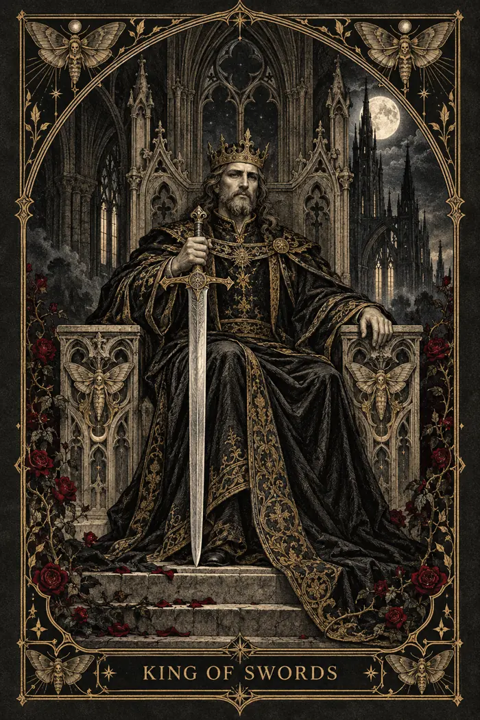 King of Swords — Gothic Engraving Edition