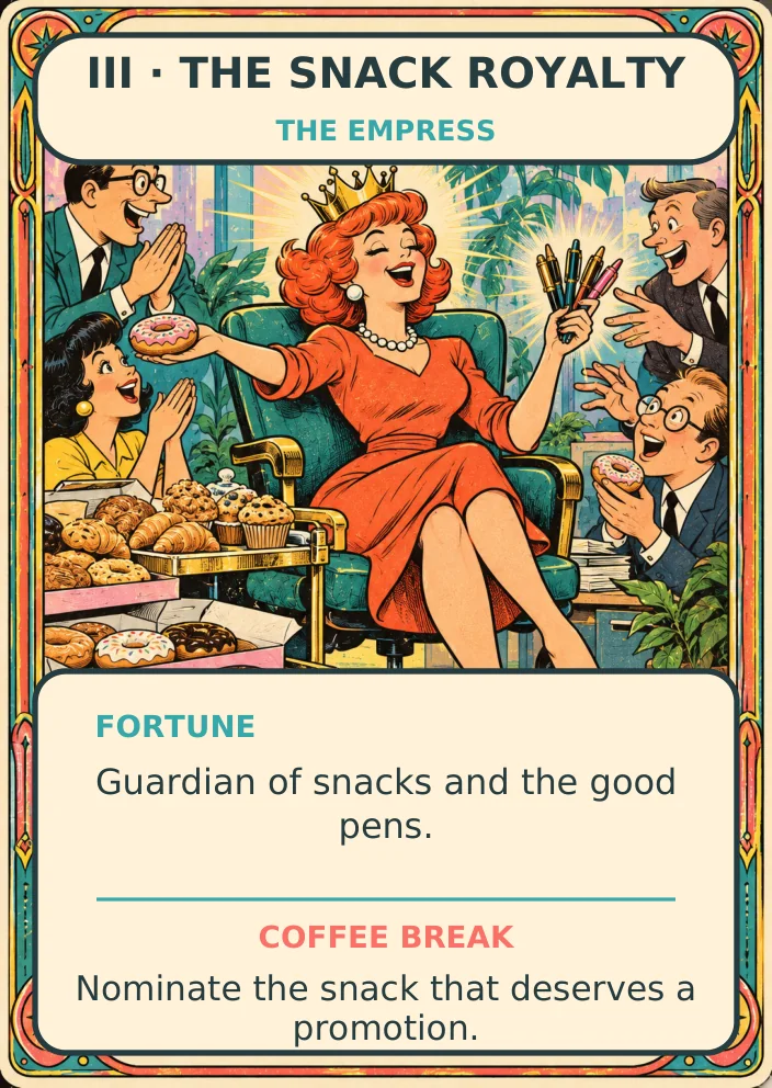 The Snack Royalty — Office Tarot