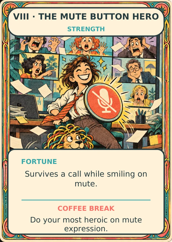 The Mute Button Hero — Office Tarot