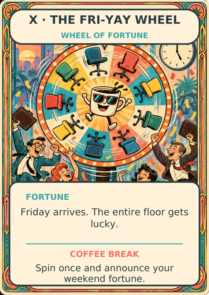 The Fri-Yay Wheel — Office Tarot
