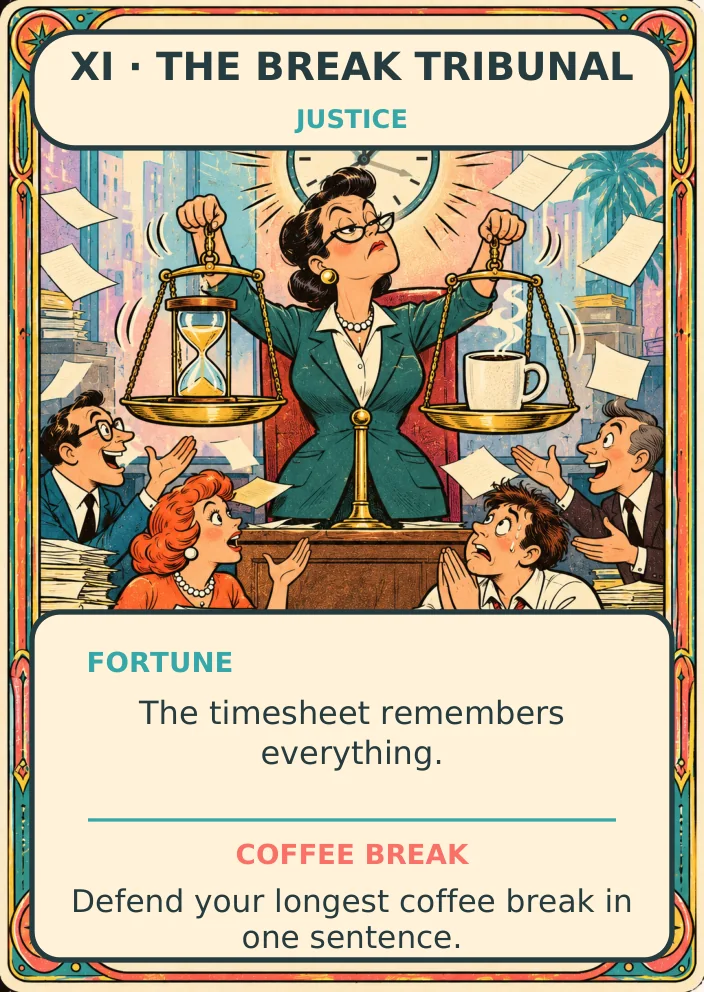 The Break Tribunal — Office Tarot