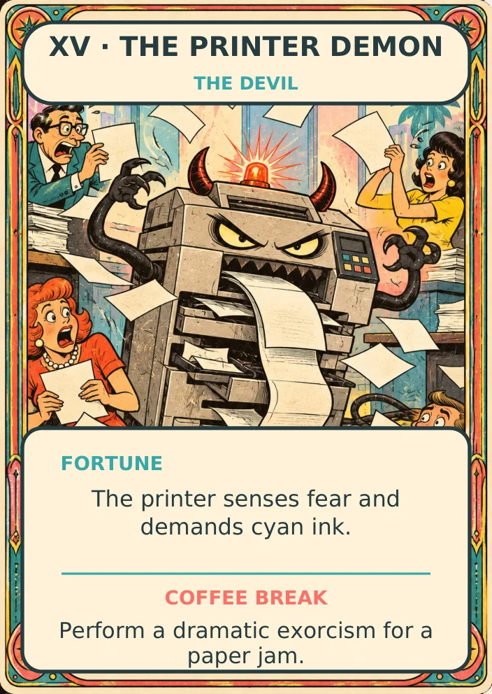 The Printer Demon — Office Tarot