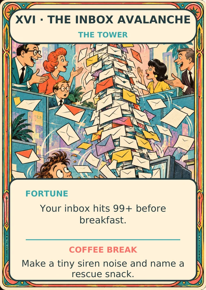 The Inbox Avalanche — Office Tarot