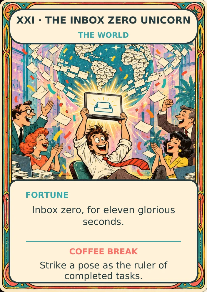 The Inbox Zero Unicorn — Office Tarot